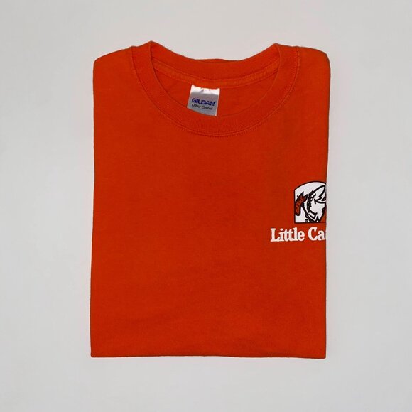 Little Caesars Pizza Genius Graphic Tee Shirt Gildan Orange Size Small - Picture 14 of 14